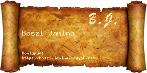 Boszi Janina névjegykártya